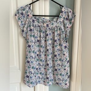 Loft medium floral square neck top